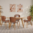Modern Dining Chair Set of 4, Comfortable Dining Room Chairs with Thick Cushions, Faux Leather Upholstered Kitchen Armless Side
