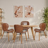 Modern Dining Chair Set of 4, Comfortable Dining Room Chairs with Thick Cushions, Faux Leather Upholstered Kitchen Armless Side