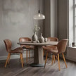 Modern Dining Chair Set of 4, Comfortable Dining Room Chairs with Thick Cushions, Faux Leather Upholstered Kitchen Armless Side
