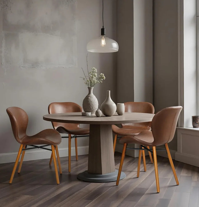 Modern Dining Chair Set of 4, Comfortable Dining Room Chairs with Thick Cushions, Faux Leather Upholstered Kitchen Armless Side