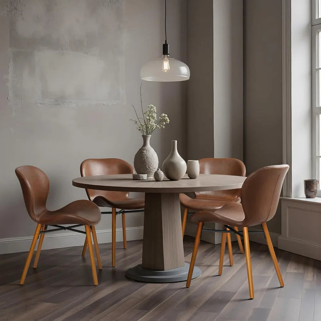 Modern Dining Chair Set of 4, Comfortable Dining Room Chairs with Thick Cushions, Faux Leather Upholstered Kitchen Armless Side
